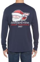 Men's Vineyard Vines Mr. Claus Whale Graphic Pocket T-shirt, Size - Blue
