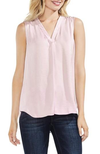 Petite Women's Vince Camuto Rumpled Satin Blouse P - Pink
