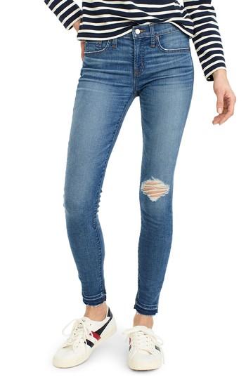 Women's J.crew Toothpick Drop Hem Skinny Jeans - Blue