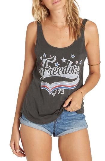 Women's Billabong Freedom Of '73 Graphic Tank - Black