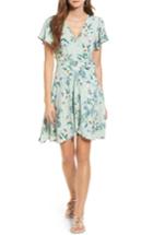 Women's Astr Floral Print Wrap Dress - Blue