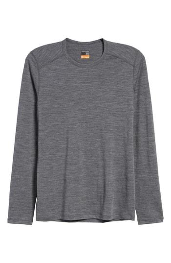 Men's Icebreaker Oasis Long Sleeve Merino Wool Base Layer T-shirt, Size - Grey