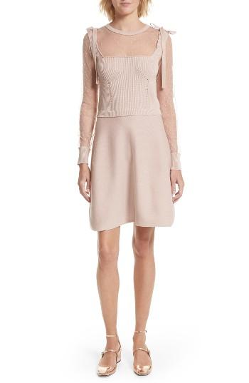 Women's Red Valentino Point D'esprit Cotton Dress - Beige