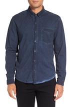 Men's Michael Stars Slim Fit Garment Washed Sport Shirt - Blue