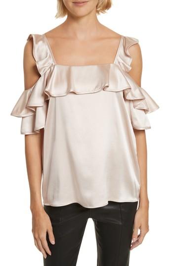 Women's A.l.c. Willow Silk Blend Cold Shoulder Top