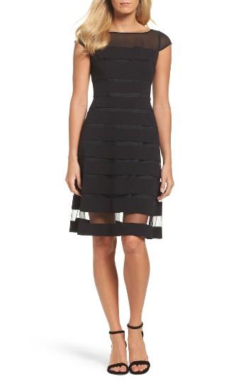 Women's Adrianna Papell Gradiated Fit & Flare Dress - Black