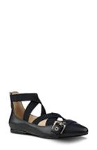 Women's Nine West Smoak Strappy Flat .5 M - Black