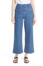 Women's Ulla Johnson Niko Polka Dot Crop Flare Jeans