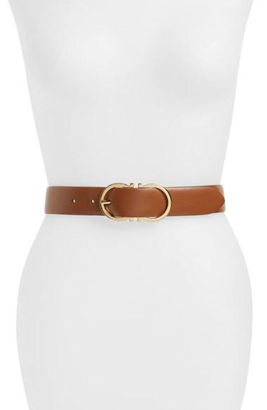 Women's Salvatore Ferragamo Reversible Gancini Belt 0 - Brown