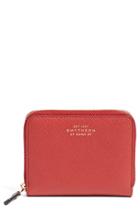 Women's Smythson 'panama' Leather Coin Case - Red