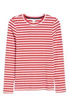 Petite Women's 1901 Rib Crewneck Stretch Cotton Top, Size P - White