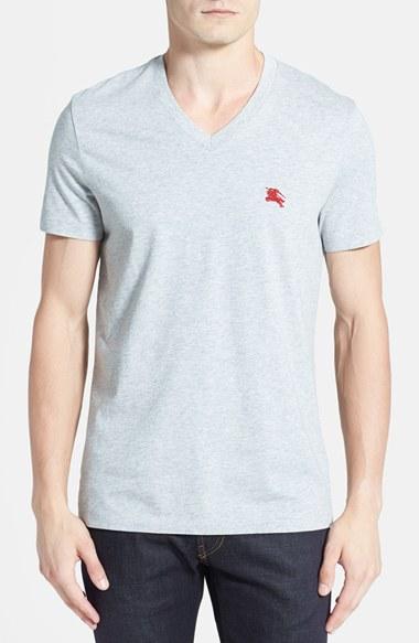 Men's Burberry Lindon Cotton T-shirt - Grey