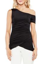 Women's Vince Camuto One-shoulder Ruched Liquid Knit Top - Black