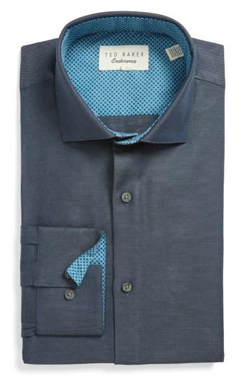 Men's Ted Baker London Endurance Trim Fit Dress Shirt .5 34/35 - Black