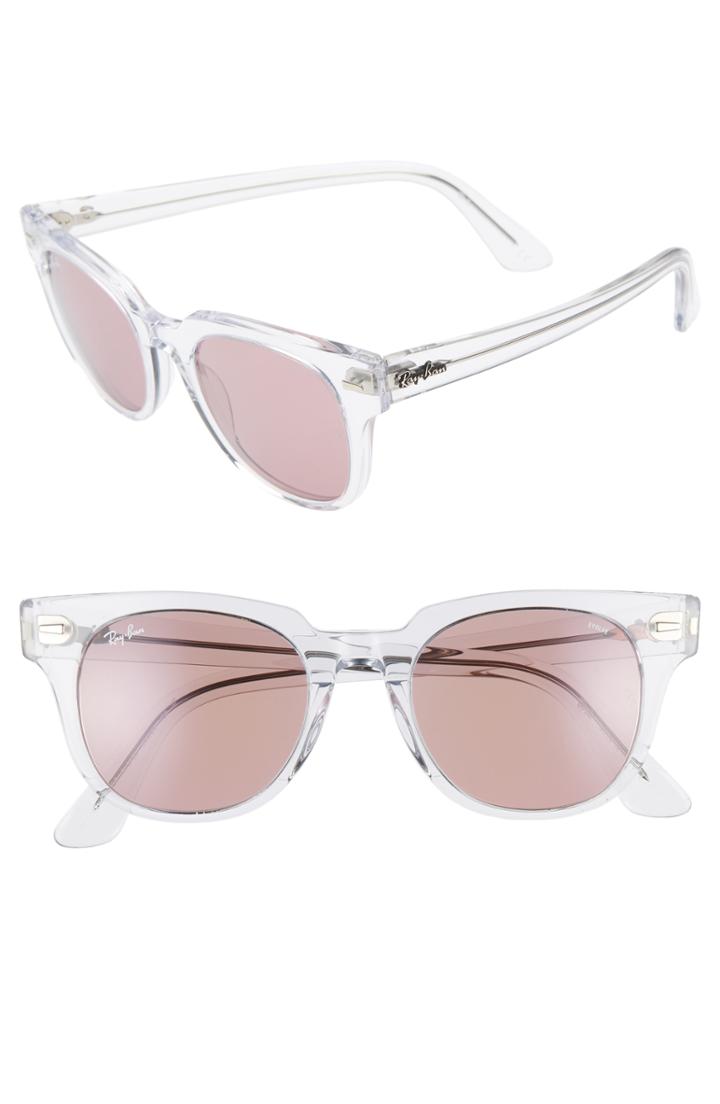 Women's Ray-ban Meteor 50mm Polarized Wayfarer Sunglasses - Crystal/ Violet Solid