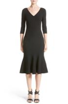 Women's Michael Kors Stretch Wool Crepe Flounce Dress - Black
