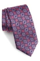 Men's Nordstrom Men's Shop Minton Medallion Silk Tie, Size - Red