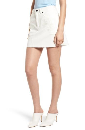 Women's Rebecca Minkoff Eva Embroidered Denim Miniskirt - White