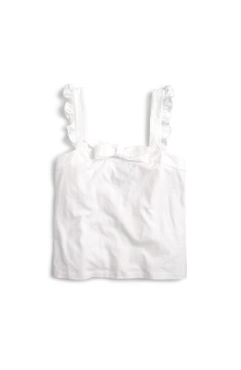 Women's J.crew Embroidered Trim Bow Top - White