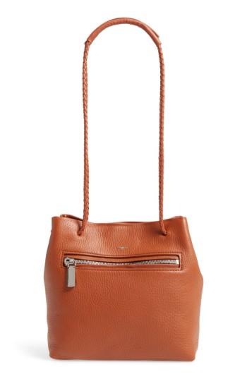 Shinola Mini Pebbled Leather Drawstring Crossbody Bag - Brown
