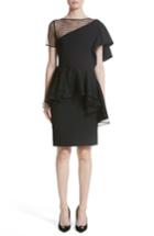 Women's Rubin Singer Ruffle Peplum Lace & Jersey Sheath Dress - Black