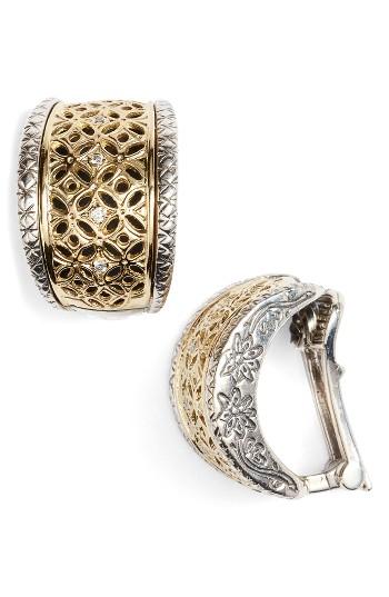 Women's Konstantino Selene Diamond Clip Hoop Earrings