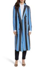 Women's Diane Von Furstenberg Stripe Long Silk Jacket, Size - Blue
