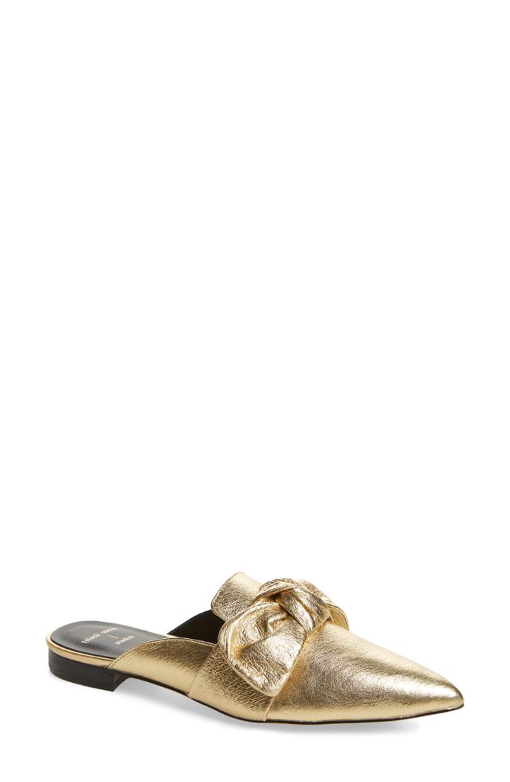 Women's Black Suede Studio Holly Bow Mule M - Metallic