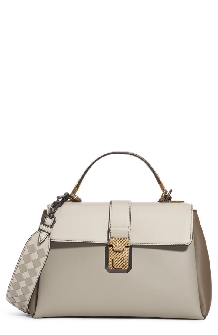 Bottega Veneta Small Piazza Bicolor Leather Handbag - Grey