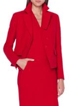 Women's Akris Double Face Wool Crepe Jacket - Red