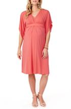 Women's Ingrid & Isabel Split Kimono Sleeve Maternity Dress - Coral