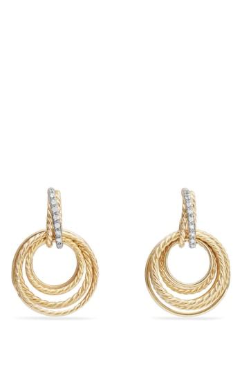 Women's David Yurman Crossover Diamond Drop Earrings