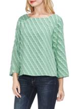 Women's Vince Camuto Clipped Scallop Stripe Top - Green