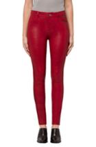 Women's J Brand 'maria' Lambskin Leather Leggings - Red