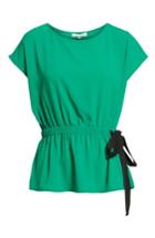 Women's Pleione Gathered Waist Side Tie Top, Size - Green