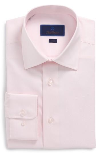 Men's David Donahue Trim Fit Solid Dress Shirt .5 - 32/33 - Pink