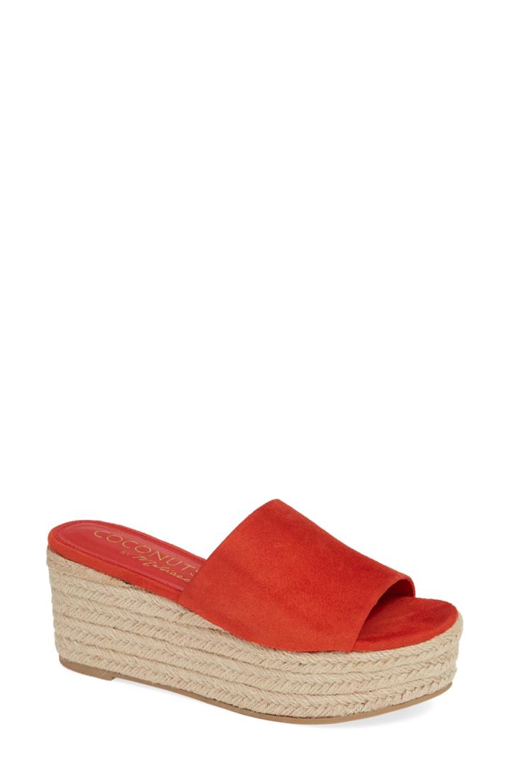 Women's Coconuts By Matisse Sandy Platform Slide Sandal M - Red