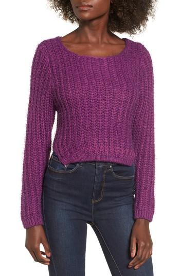 Women's Raga Bethany Crop Sweater - Purple