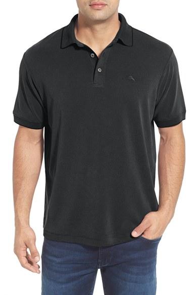 Men's Tommy Bahama 'new Pebble Shore' Short Sleeve Polo - Black