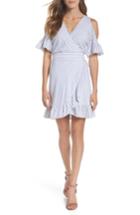 Women's Bb Dakota Stripe Ruffle Cold Shoulder Dress - Blue