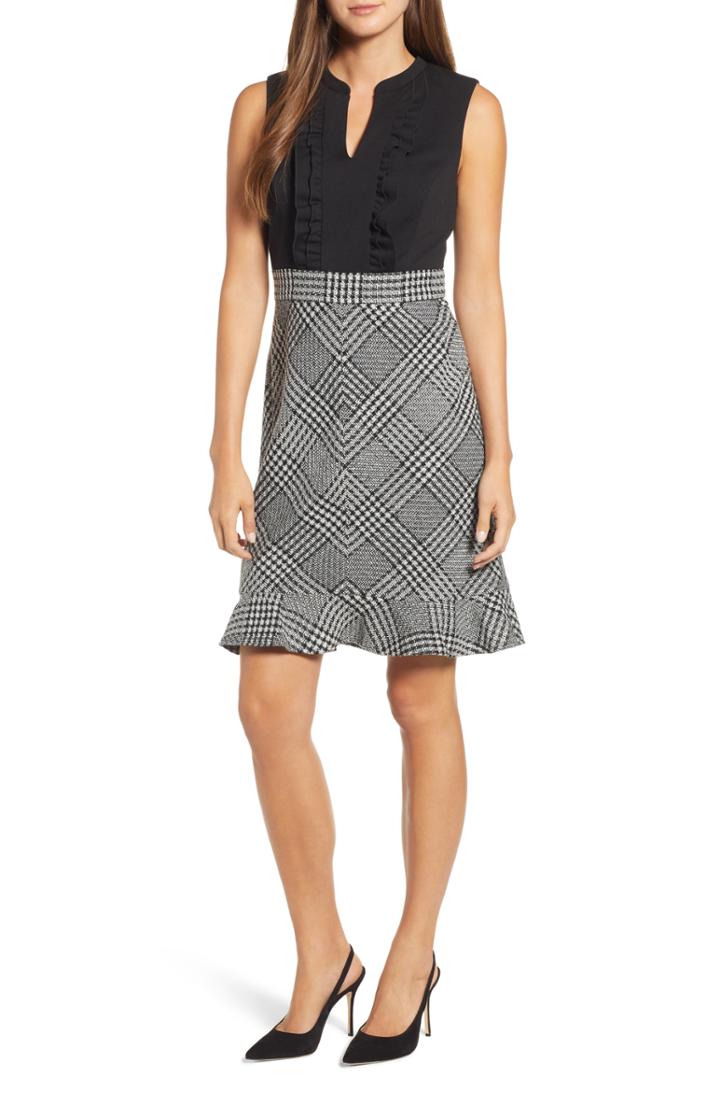 Women's Karl Lagerfeld Paris Ruffle Tweed Dress