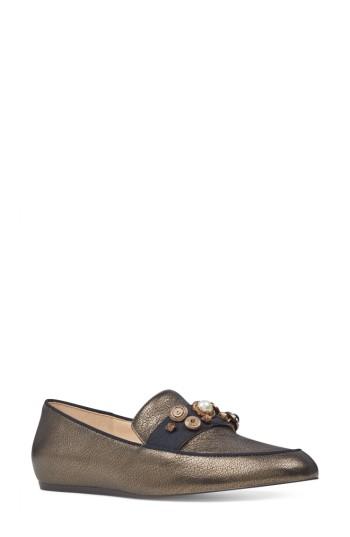 Women's Nine West Baus Loafer Flat M - Metallic