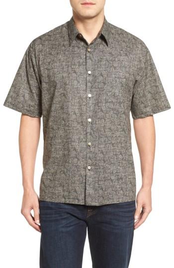 Men's Tori Richard Labyrinth Short Sleeve Classic Fit Sport Shirt - Black