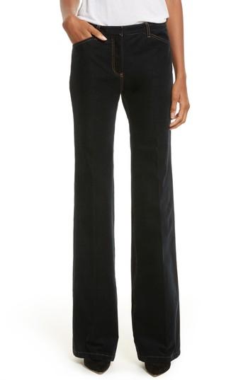 Women's Theory Demitria Velvet Denim Flare Leg Pants - Blue