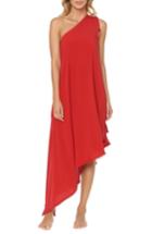Women's Red Carter One-shoulder Maxi Cover-up Dress - Red
