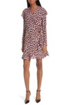 Women's Robert Rodriguez Lena Leopard Print Faux Wrap Dress - Red