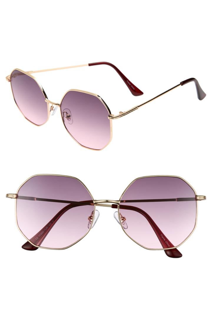 Women's Bp. 56mm Gradient Geometric Sunglasses - Gold/ Purple Ombre