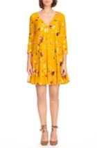 Women's Sezane Aure Silk A-line Dress Us / 34 Fr - Yellow