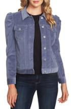 Women's Cece Puff Sleeve Stretch Cotton Corduroy Jacket - Blue