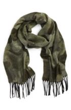 Men's Topman Camo Slim Scarf, Size - Green